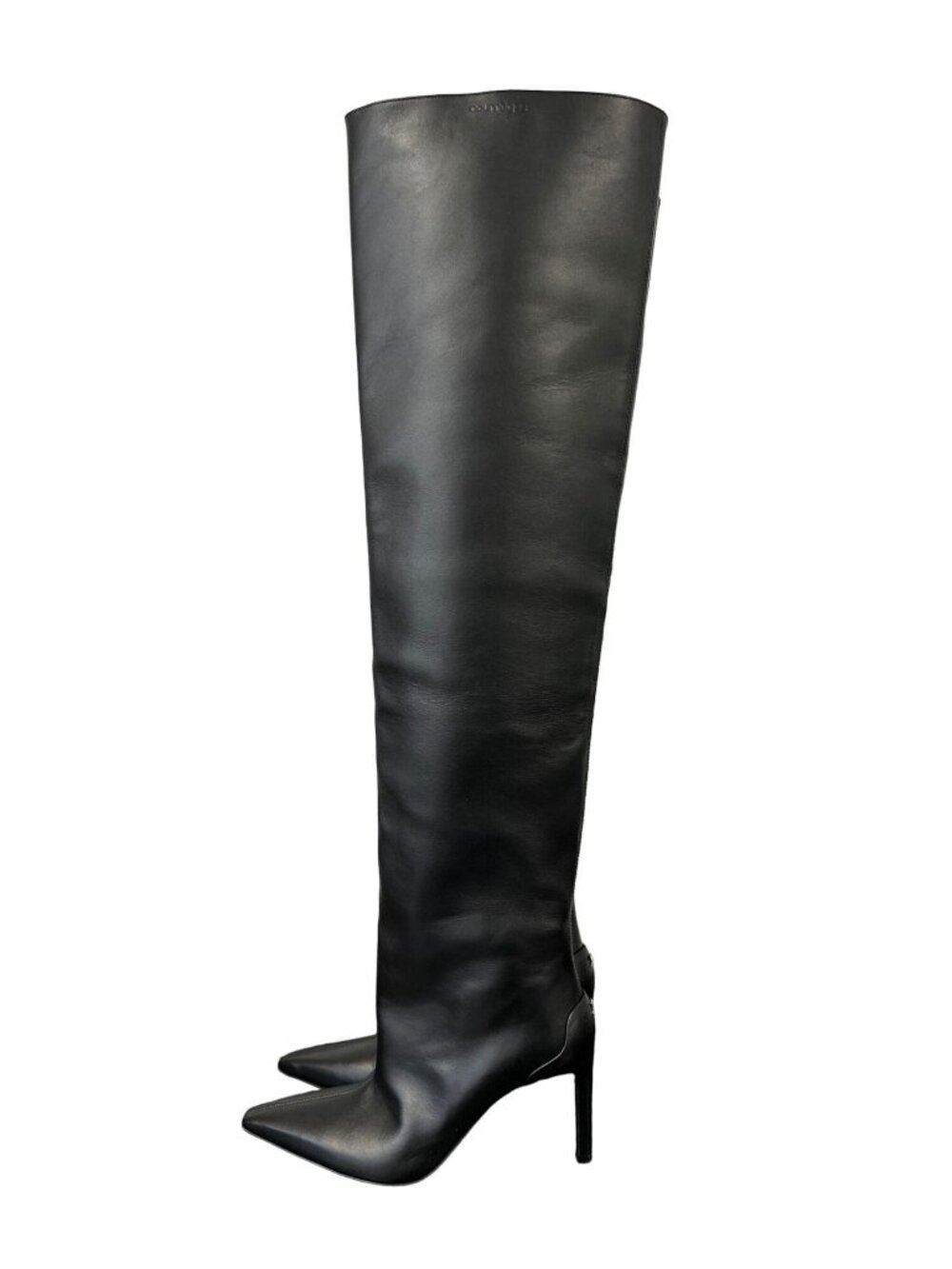 Courreges NWOB Leather Pointed Toe Over The Knee Sharp Stiletto Boots 39 US 8